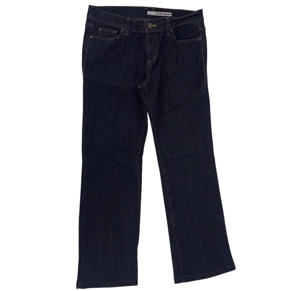 DKNY Womens Ludlow Bootcut Jeans Size 12R 29" Inseam Dark Wash Classic Denim Y2K